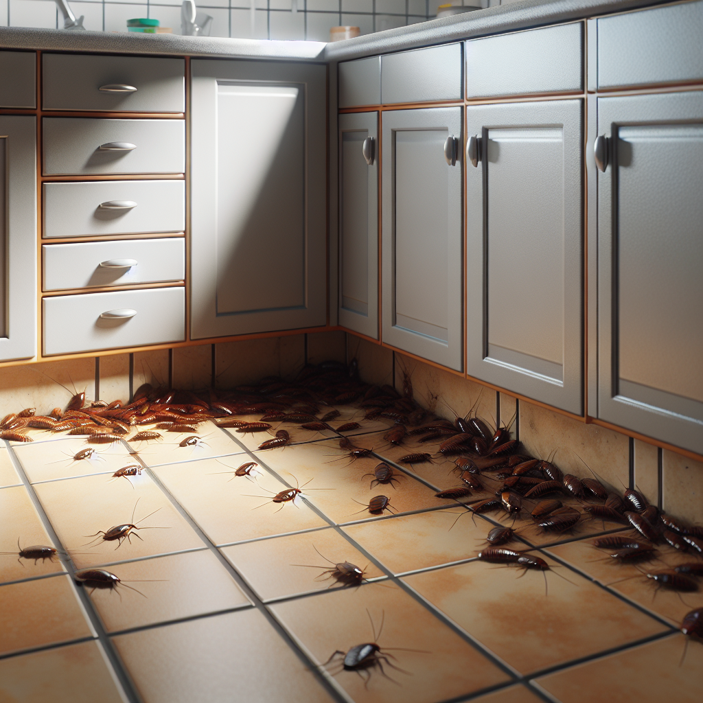 Kakerlaken in einer Wohnungsküche als Beispiel für beginnenden Kakerlakenbefall